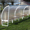 Abri de touche avec banc en bois exotique hauteur 1,60 m ou 2 m – Image 3