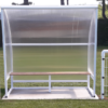 Abri de touche avec banc en bois exotique hauteur 1,60 m ou 2 m